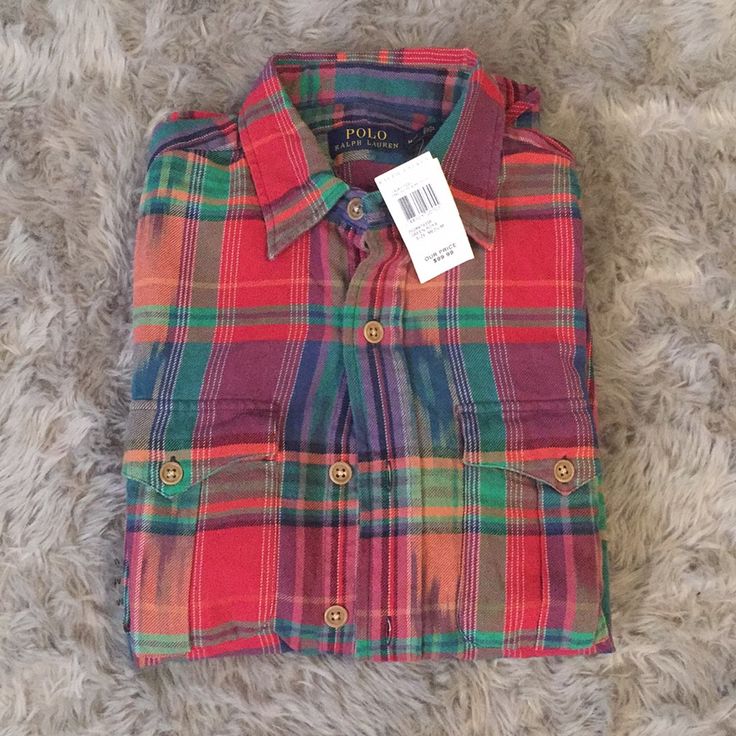 Brand New!!! Multicolor, Long-Sleeve, Button Down Polo. Size: M Casual Multicolor Shirt With Spread Collar, Casual Short Sleeve Flannel Shirt For Fall, Casual Multicolor Flannel Shirt, Multicolor Casual Flannel Shirt For Fall, Casual Multicolor Flannel Shirt For Fall, Multicolor Casual Fall Shirt, Classic Multicolor Fall Top, Casual Multicolor Fall Shirt, Casual Multicolor Shirt For Fall