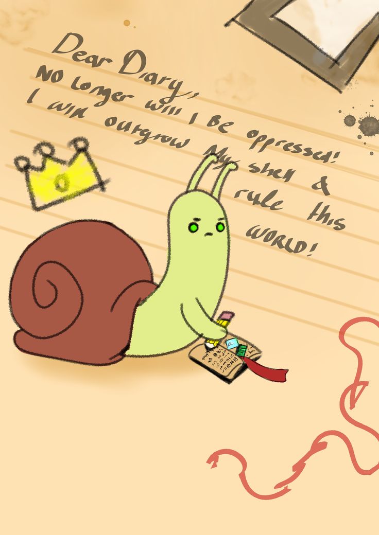 a snail with a notepad in its hand