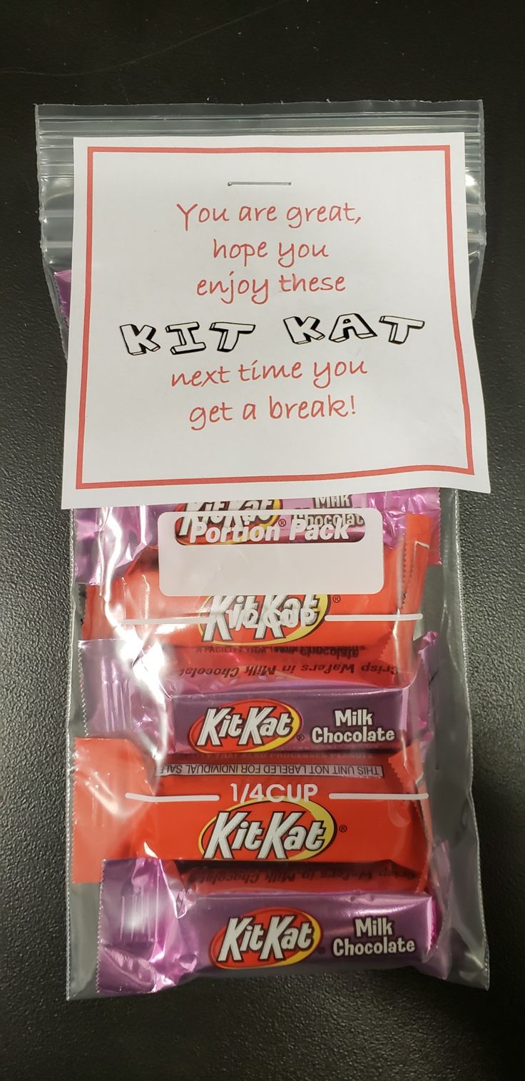 candy bar wrapper with note on it saying you are great