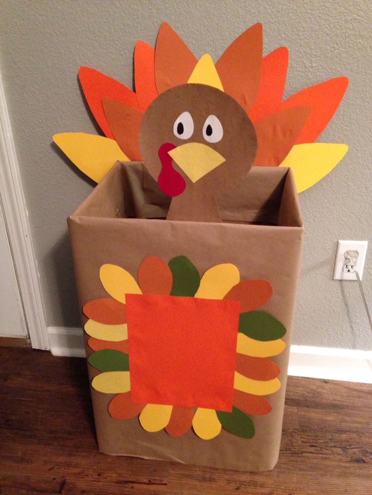 a paper bag that has a turkey in it