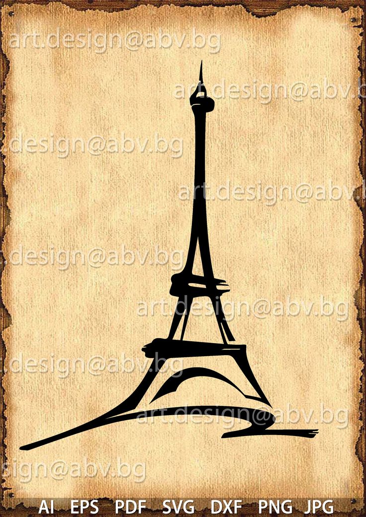 the eiffel tower is shown on an old parchment paper with a frame around it