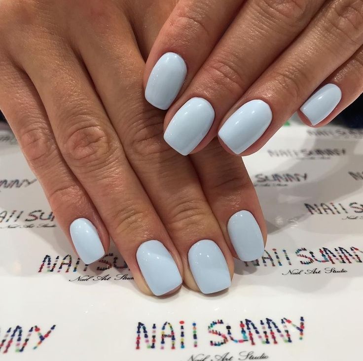 Nails For Mexico Vacation Simple, Vacation Nail Colors 2024, Nails Azul Pastel, Pastel Square Nails, Very Short Nails Ideas Simple, Pale Blue Nails, Spring Nail 2023, Square Short Nails, Nail Inspo Pink