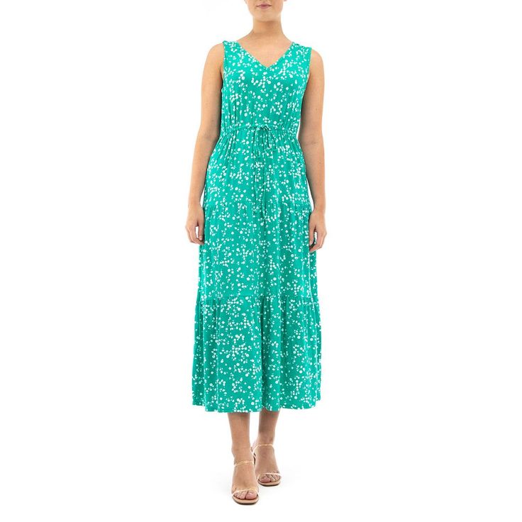 Simply flattering. Say yes to the effortless style of this women's maxi dress from Nina Leonard. Simply flattering. Say yes to the effortless style of this women's maxi dress from Nina Leonard.Finding the perfect fit and size for women's clothing requires basic measurements of your chest, waist, hips and inseam. Use this guide to learn more about sizing and everything Kohl's has to offer in women's fashion. FEATURES Empire-waistband silhouette Soft feel No closure - pullover styling Sleeveless V Flowy Casual Maxi Dress For Spring, Casual Flowy Maxi Dress For Daywear, Spring Beach Maxi Dress, Ankle-length, Spring Beach Maxi Dress Ankle-length, Spring Daywear Floor-length Maxi Dress, Spring Floor-length Maxi Dress For Daywear, Spring Beach Ankle-length Maxi Dress, Floor-length Maxi Dress For Spring Daywear, Floor-length Maxi Dress For Daywear In Spring