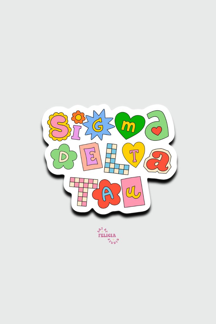 a sticker with the words sweet and colorful letters