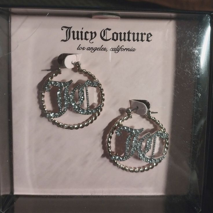 Brand New Without Tags Juicy Couture Gold/ Silver Earrings In Gift Box. I Love These But I Have Entirely Too Much Stuff. Check Out My Other Listings! Will Consider All Reasonable Offers And Also Will Combine Shipping On Multiple Purchases. Trendy Bling Jewelry As A Gift, Trendy Silver Iced Out Jewelry, Trendy Silver Sparkling Jewelry, Iced Out Sterling Silver Jewelry For Parties, Luxury Silver Bling Earrings, Trendy Sparkling Jewelry Gift, Trendy Sparkling Jewelry For Gifts, Sterling Silver Bling Earrings For Gift, Sterling Silver Earrings For Gift