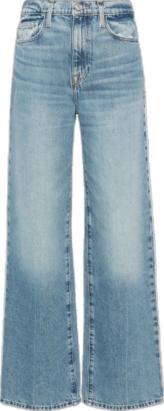 blue cotton washed denim distressed effect high-rise belt loops classic five pockets whiskering effect full-length wide leg concealed fly and button fastening High Rise Wide Leg Jeans, Fall 24, Jeans Wide, Washed Denim, Denim Wash, Wide Leg Jeans, Full Length, Wide Leg, High Rise