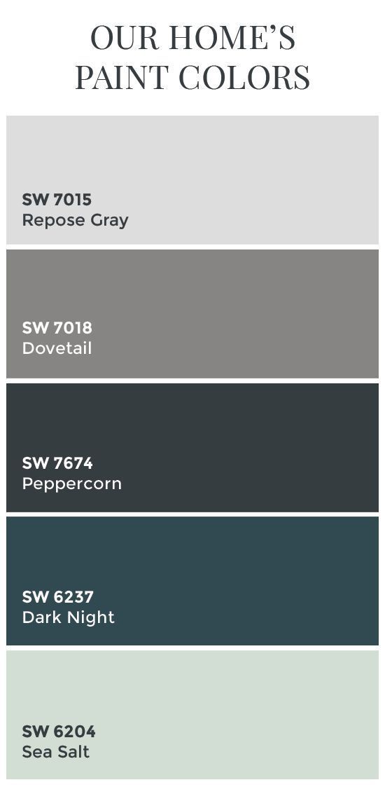 the color scheme for our home's paint colors is shown in shades of gray, white