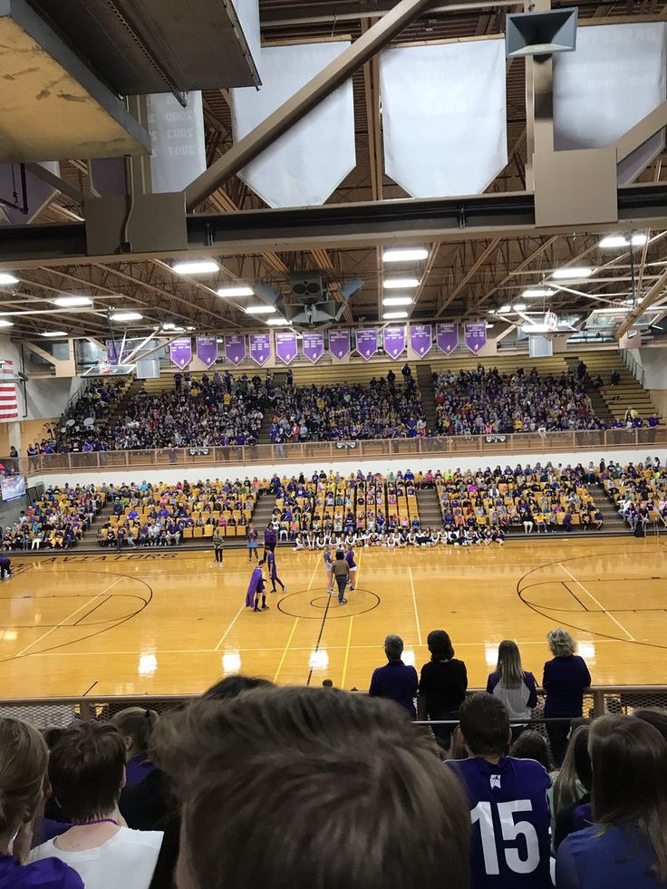 an indoor basketball court filled with people watching the game