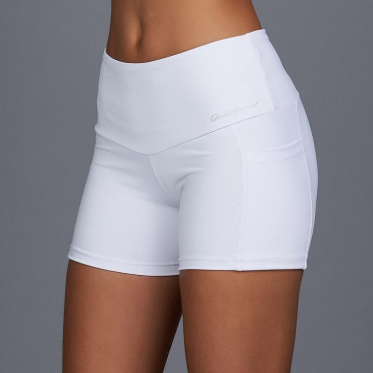 Tennis Clothes / Designer ActivewearDesigned and made in USA!DESCRIPTIONTummy supporting basic shorty.DETAILS & FITAthletic fit, tapered to the body.FABRIC & CARE88% Polyamide / 12% SpandexMachine wash cold, do not bleach, tumble dry low, cool iron, do not dry clean. White Workout Shorts, Fitted White Bottoms With Contoured Waistband, White Fitted Bottoms With Contoured Waistband, Fitted White Activewear With Built-in Shorts, Fitted Bottoms With Built-in Shorts For Light Exercise, Basic White Bottoms With Built-in Shorts, White Bottoms With Wide Waistband, White Yoga Activewear With Built-in Shorts, White High Stretch Bottoms With Contoured Waistband