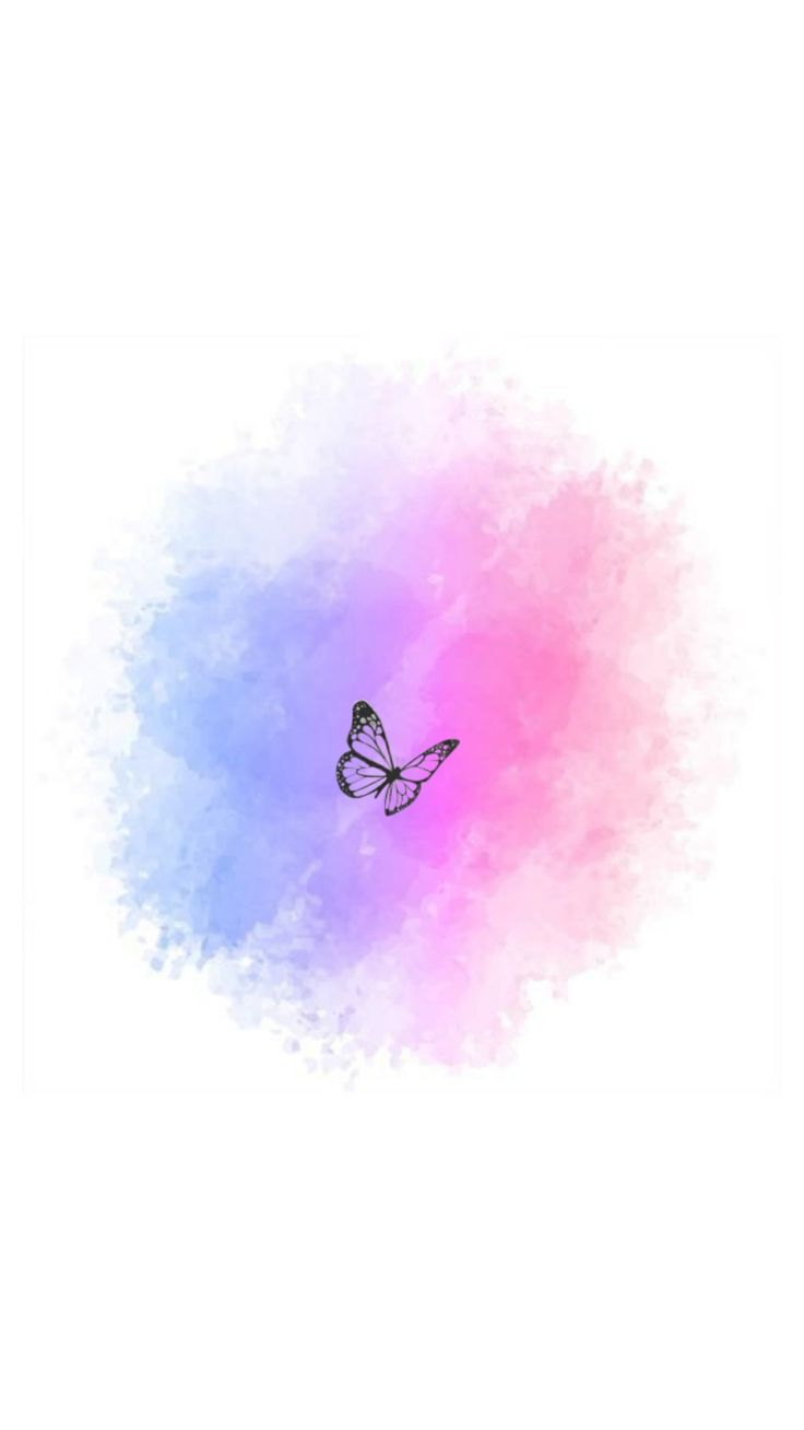 a butterfly flying in the sky with watercolor paint splattered on it's wings