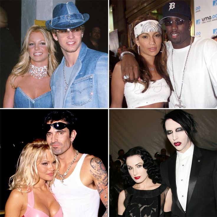 four different pictures of people dressed up in costumes, including one wearing a blue hat and the other with black hair