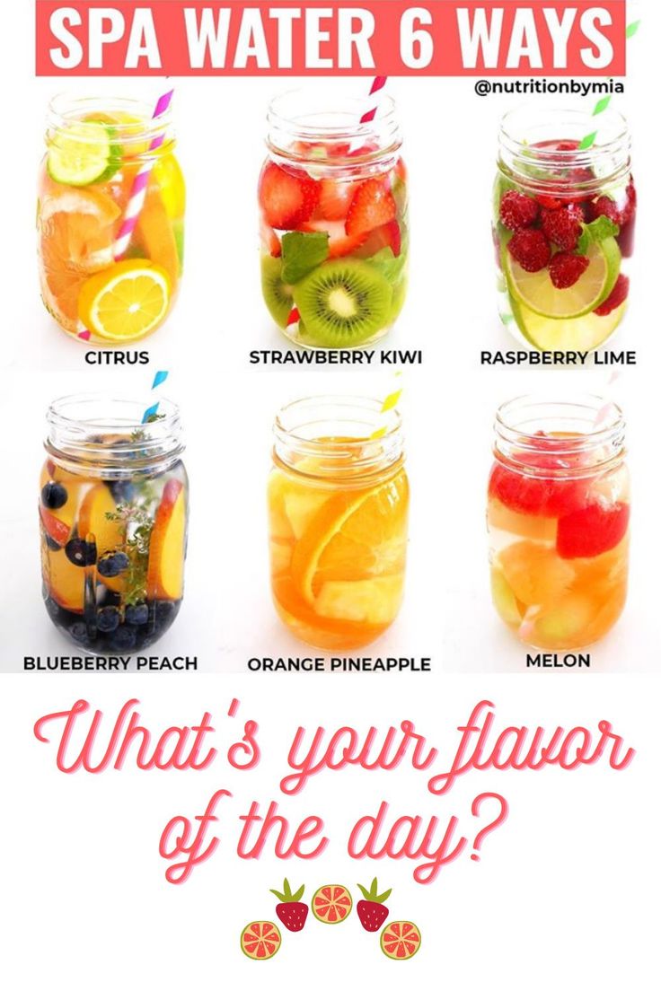 six mason jars filled with different types of fruit in them and the words, what's your flavor of the day?