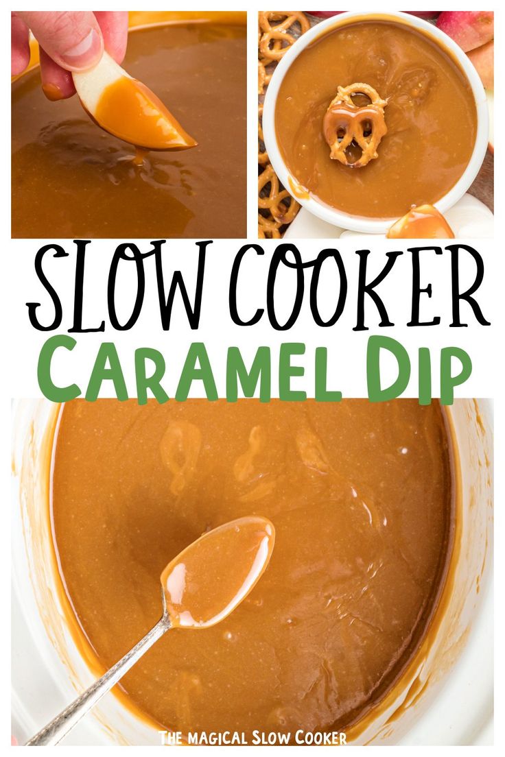 this slow cooker caramel dip recipe is so easy to make and tastes just as good as it looks