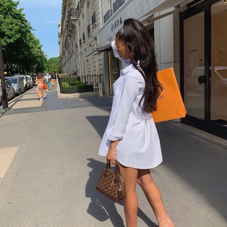 BILLIONAIRE BABES CLUB on Instagram: “🔥🎉Start March 2021 with KNOWLEDGE! 📖💴Read Billionaire Babes Club the Book: Your kindness isn’t rewarded in this #dating world. #Spoiled…” Soft Feminine Outfits, White Shirt Dress, Feminine Outfit, Vuitton Bag, Fashion Killa, Classy Outfits, White Shirt, Fashion Inspo Outfits, Louis Vuitton Bag