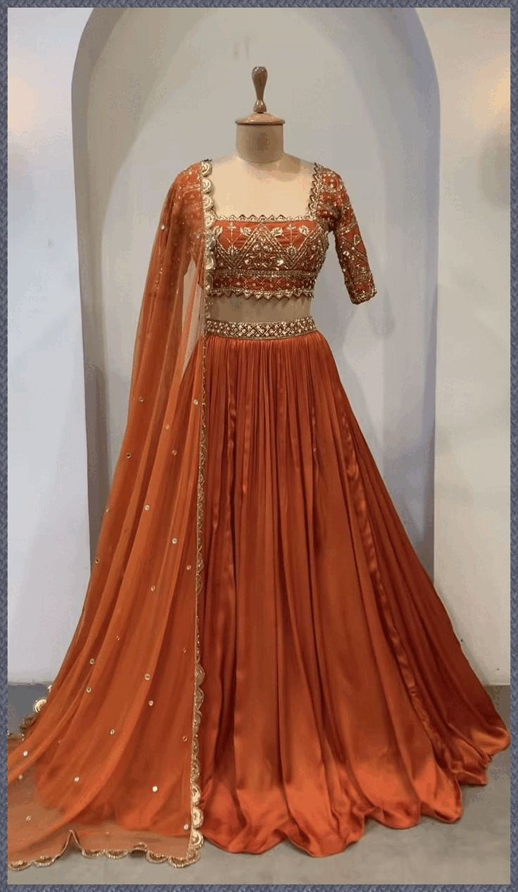 [PaidLink] Gorgeous Rust Lehenga Choli With Dupatta Indian Designer Party Wear Lehenga Choli For Women Seqence Work Lenga Choli Red Bridal Wear Lehega - Etsy Bosnia And Herzegovina #engagementdressforbrideindianlahanga Botas Outfit, Haldi Outfits, Sari Design, Bridal Lehenga Designs, Simple Lehenga, Latest Bridal Lehenga, Party Wear Lehenga Choli, Long Gown Design, Wedding Lehenga Designs