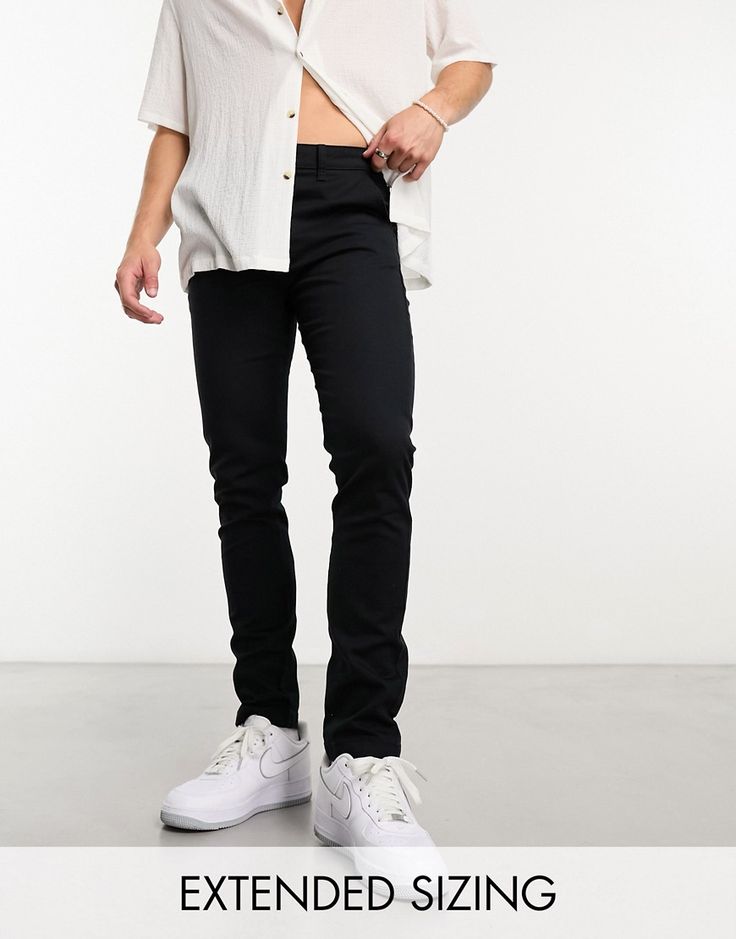 Suit pants by ASOS DESIGN For days when denim won’t do Regular rise Belt loops Functional pockets Skinny fit Black Slim Fit Straight Leg Chinos, Black Relaxed Fit Jeans For Business Casual, Casual Slim Work Pants, Casual Slim Workwear Pants, Slim Black Bottoms For Workwear, Black Slim Fit Jeans For Business Casual, Black Slim Casual Pants, Casual Black Slim Pants, Black Slim Fit Jeans For Work