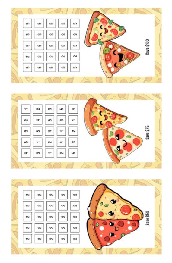 two different pizzas are shown with the same numbers in each one's place