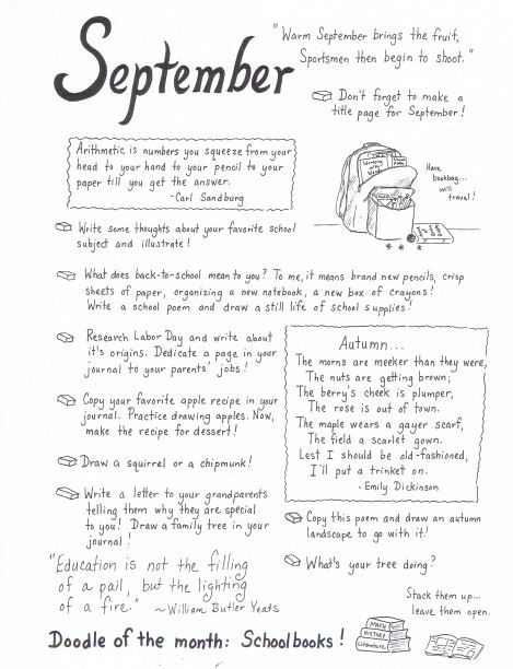 a handwritten poster with instructions for the month of school books, including an image of a toaster