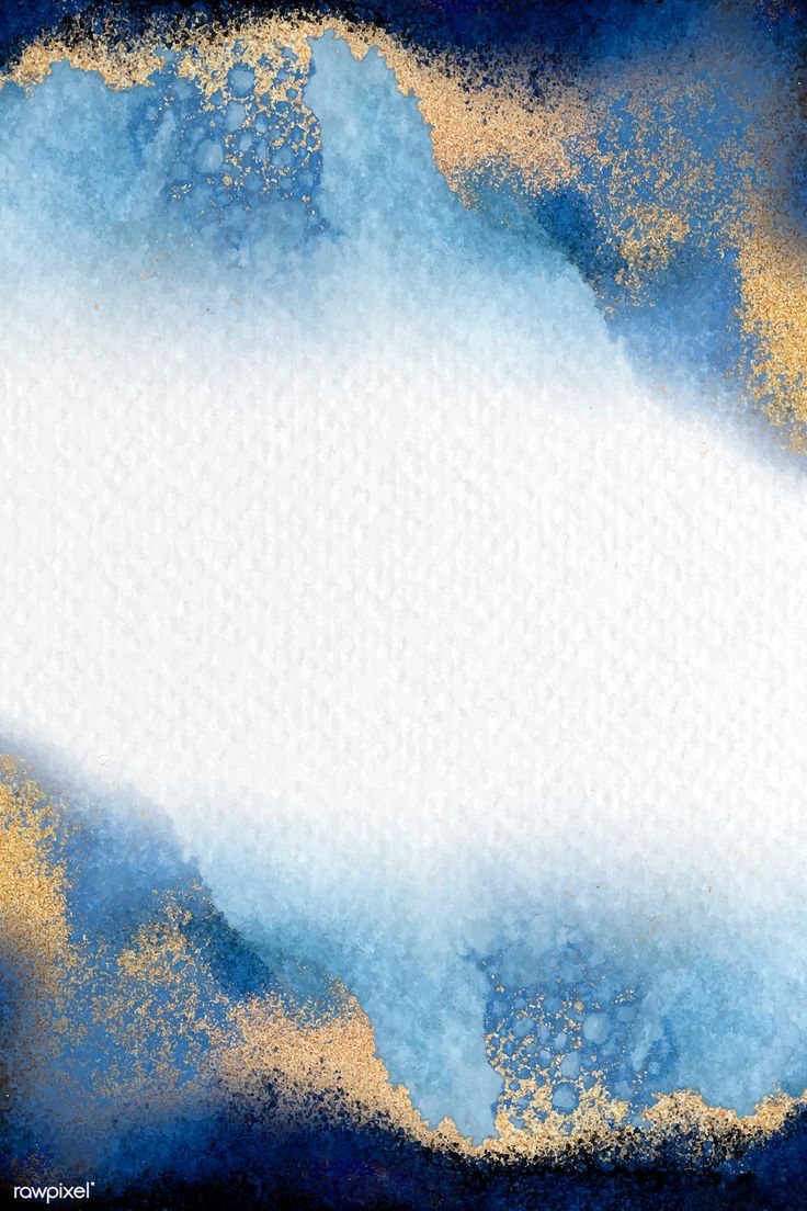 an abstract blue and gold background with white clouds