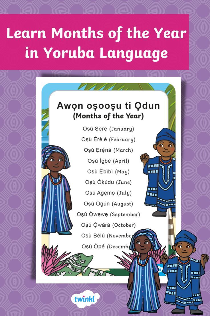 Days of the week in Yoruba Language for Nigerian children. Months Of The Year Poster, Nigerian Language, Days Of The Week Poster, Yoruba Language, African Mythology, Illustrated Poster, Year Poster, African American Studies, African Spirituality