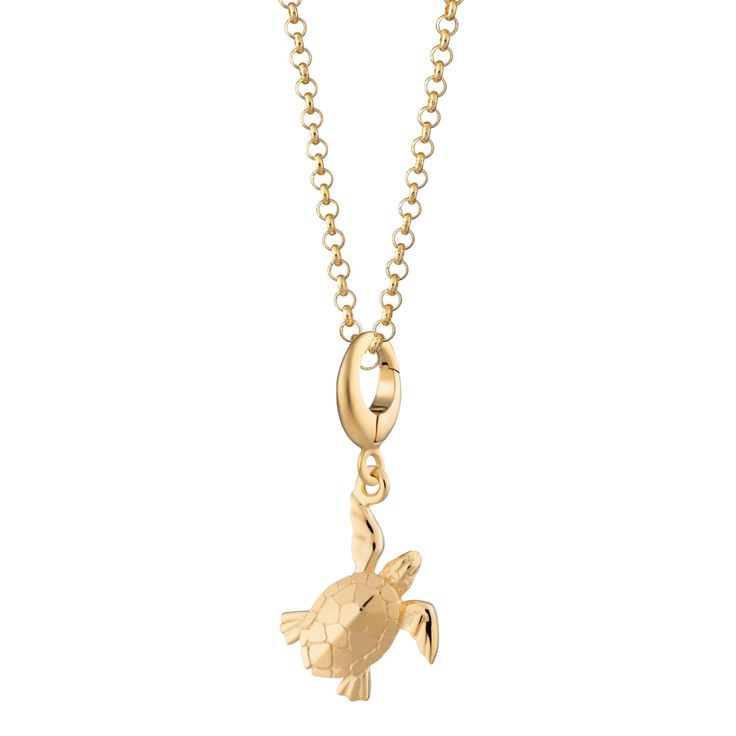 This stunning hand finished gold turtle charm necklace symbolises longevity and creativity, especially in Eastern Cultures. The turtle signifies good health and long life and also makes an amazing good luck gift for those going on their travels. We love this beautiful, highly detailed charm necklace and can guarantee those who wear it will too!  All our charms attach with a clip-on clasp and are compatible with all other leading charm jewellery brands. Simply clip-on or slide-on to a chain, char Turtle Jewelry, Good Luck Gifts, No Thanks, Turtle Charm, Turtle Necklace, Matching Jewelry, Demi Fine Jewelry, Recycled Sterling Silver, Watch Necklace