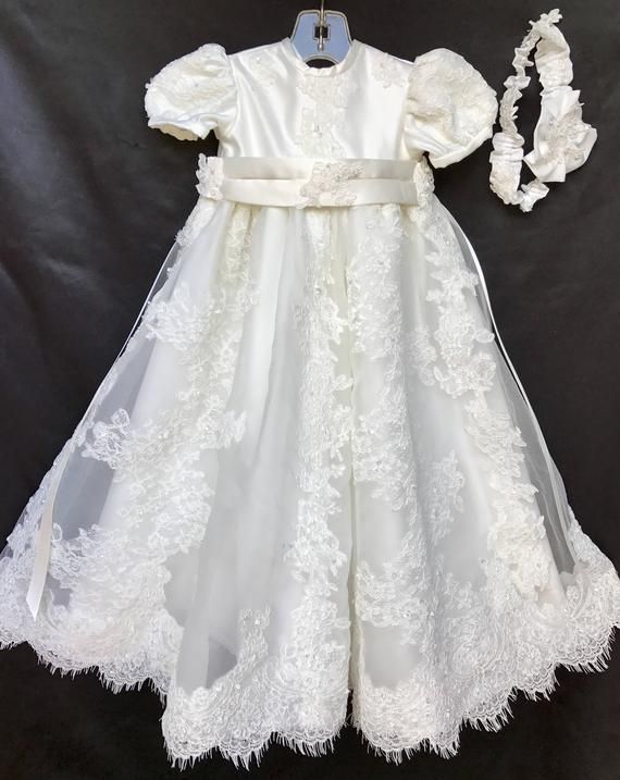 Christening dress made to order from your wedding dress One | Etsy Cream Ball Gown Wedding Dress, Cream Lace Ball Gown For Wedding, First Communion Dresses With Fitted Bodice, Fitted Cream Ball Gown For Wedding, White Lace Trim Wedding Ball Gown, White Lace-trimmed Ball Gown For Wedding, Wedding Ball Gown With Lace Trim And Fitted Bodice, White Wedding Ball Gown With Lace Trim, Fitted Lace Bodice Gown For First Communion