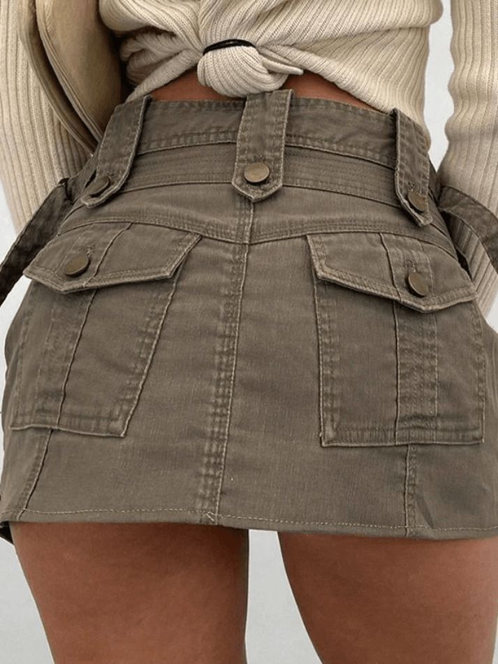 Denim Cargo Skirt, Preppy Punk, Cargo Mini Skirt, Street Y2k, Vintage Preppy, Denim Cargo, Cargo Khaki, Corset Bustier, Cargo Skirt