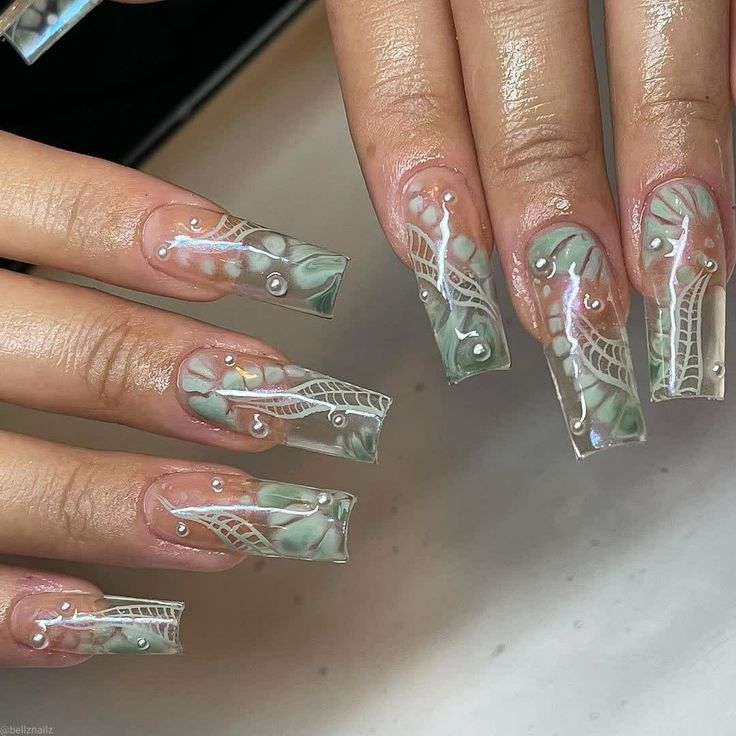 Heart Nail Designs, Drip Nails, Grunge Nails, Really Cute Nails, Heart Nails, Fire Nails, Funky Nails, Pretty Acrylic Nails, Chic Nails