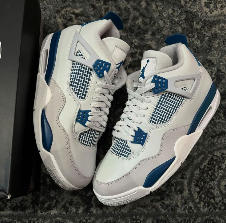 Jordans 4 Blue, Jordan 4 Retro Blue, Jordan 4s Blue, Jordan 4 Military Blue, Jordan 4 Blue, Shoes For Boys, Jordan 4 Retro, Casual Shoes Women Sneakers, Jordan Retro 4