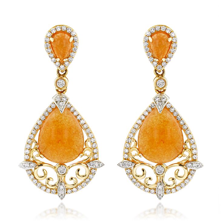 Item Code: 802218_white&#44 Tiny Designs, Orange Aventurine, Orange Diamond, Orange Gem, Diamond Earrings For Women, Orange Earrings, Diamond Jewelry Necklace, Emerald Jewelry, Unique Gemstones