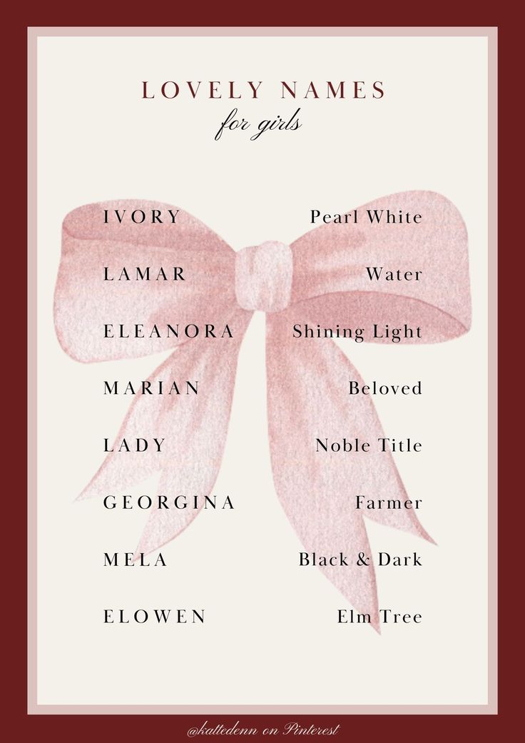 a pink bow with names on it