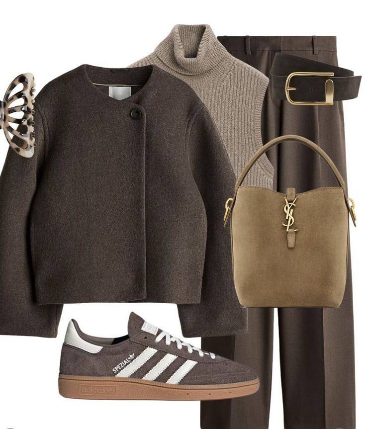 Brown Spezial Adidas Outfit Women, Brown Sneakers Outfit Women's, Casual Party Outfit Night, Chic Mom Outfits, Party Outfit Night, Hm Outfits, Casual Party Outfit, Smart Dressing, Warm Tights