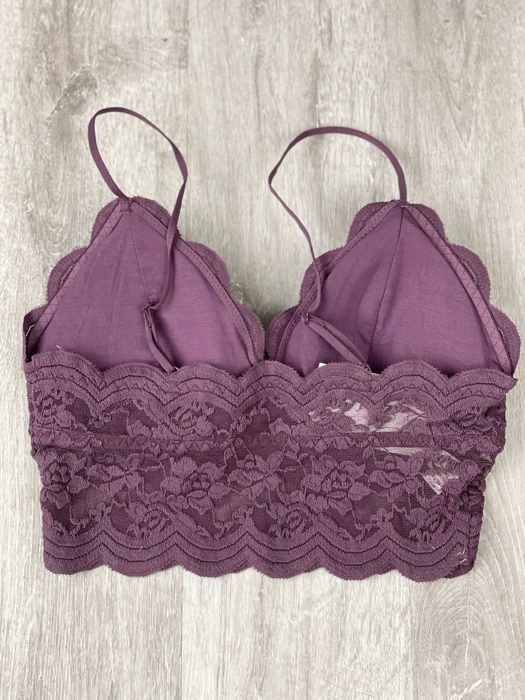 Lace brami bralette plum - Trendy Bralette - Fashion Bras and Bralettes at Lush Fashion Lounge Boutique in Oklahoma City Affordable Lace Cami Top, Bustier Top Bras, Purple Sports Bra With Built-in Bra For Summer, Purple Sports Bra For Summer, Fitted Purple Crop Top With Built-in Bra, Purple Fitted Bra With Removable Pads, Fitted Purple Bra With Removable Pads, Purple Fitted Bra With Adjustable Straps, Spring Cami Bra With Removable Pads