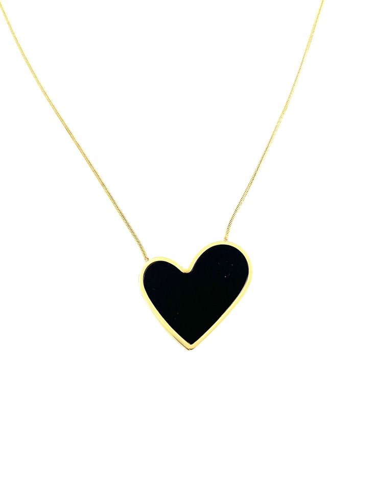 A stainless steel gold colour chain, black heart   Pendant necklace. Curvy-shaped, ideal for any occasion-event, the perfect gift for your beloved.  Not water resistant Avoid contact with perfume, heat, soaps, water Free delivery to UK customers Arrow Pendant Necklace, Gold Clutch Bag, Velvet Purse, Arrow Pendant, Gold Clutch, Triangle Pendant, Round Necklace, Circle Pendant Necklace, Minimalist Gifts