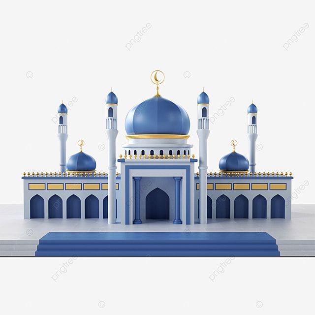 a blue and white building with arches and domes on the roof, architecture, mosque png and psd