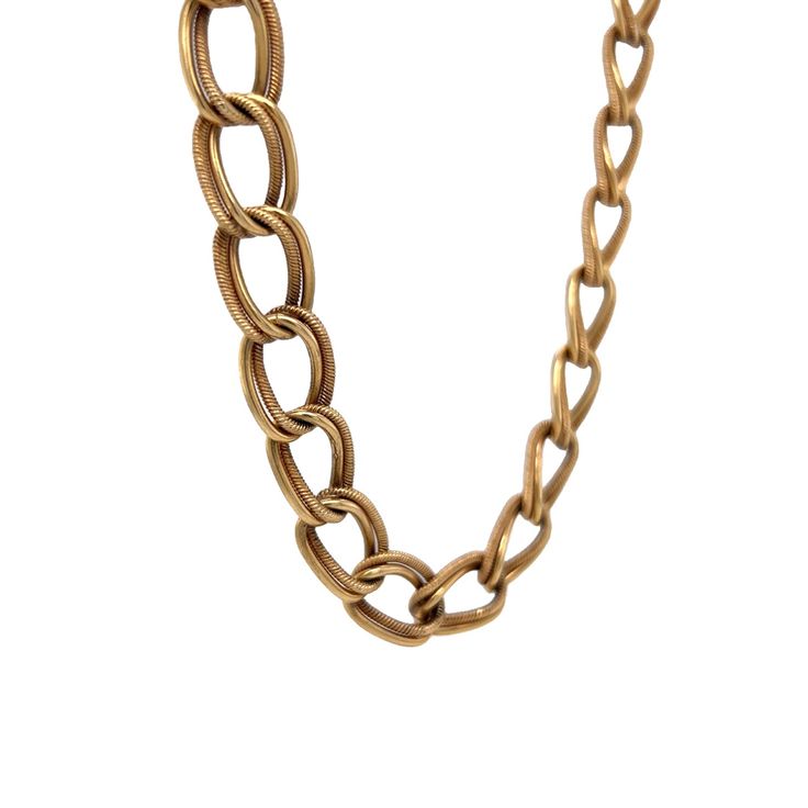 This modern 14k yellow gold chain necklace has a beautiful feel. At twenty-five inches in length, this necklace is able to be doubled up around the neck or just worn as a single stand. The ease of the necklaces design makes it an excellent way to dress up any outfit. Elegant Rose Gold Double Chain Necklace, Timeless Gold-tone Oval Link Necklace, Rose Gold Chain Link Necklace, Formal Rose Gold Chain Necklace With Adjustable Chain, Classic Rose Gold Necklace, Luxury Gold Long Chain Necklace, Elegant Gold Oval Link Chain Necklace, Formal Long Brass Chain Necklace, Classic Rose Gold Necklace With Gold Chain