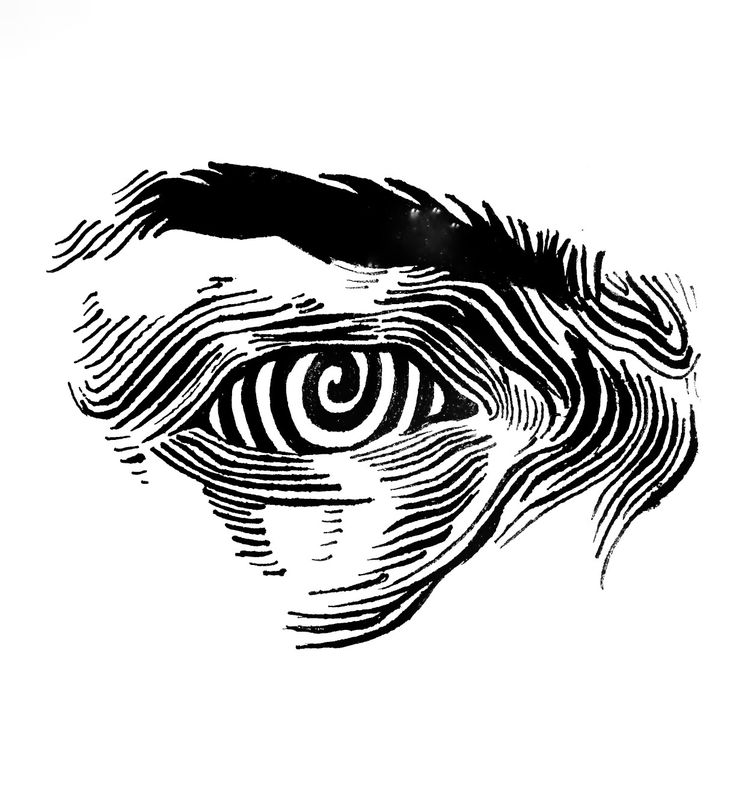 an artistic drawing of a man's eye