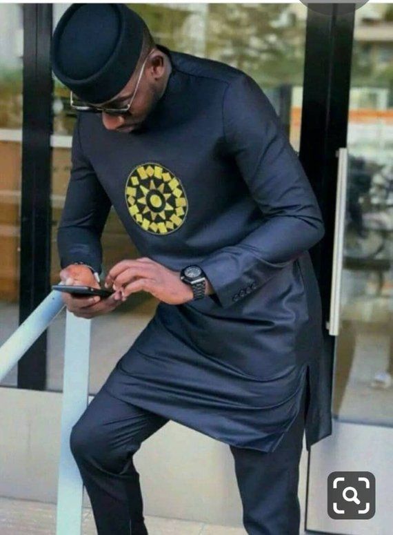 If you have a special event to attend and you want all eyes on you, this is the African suit for you! It is made from 100% cotton fabric with great detail designing.  Made to measure just for you and available in the colors of your choice. You will be the envy of all your friends.  We accept customs Formal Fitted Long Sleeve Agbada, Traditional Fitted Agbada With Long Sleeves, Fitted Long Sleeve Agbada For Wedding, African Male Suits, Kaftan For Men, Wedding Suit Styles, Dashiki For Men, Men Kaftan, Costume Africain