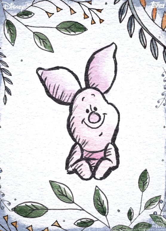 a drawing of a bunny with leaves around it