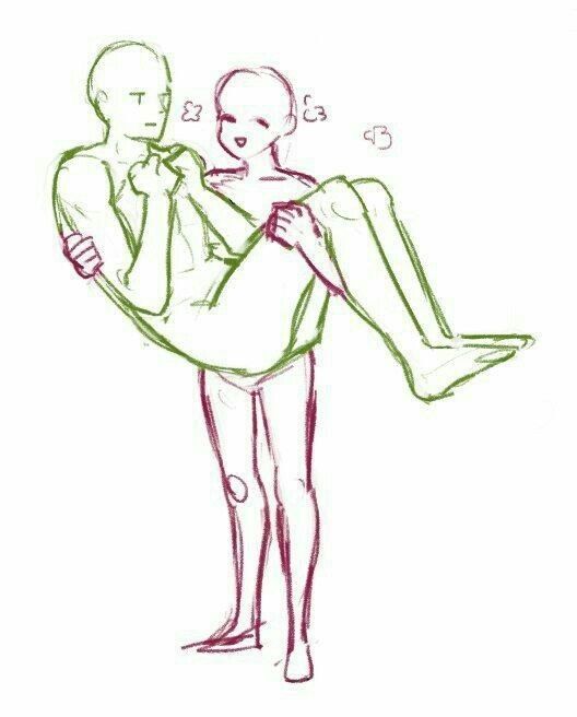 a drawing of a man holding a woman in his arms