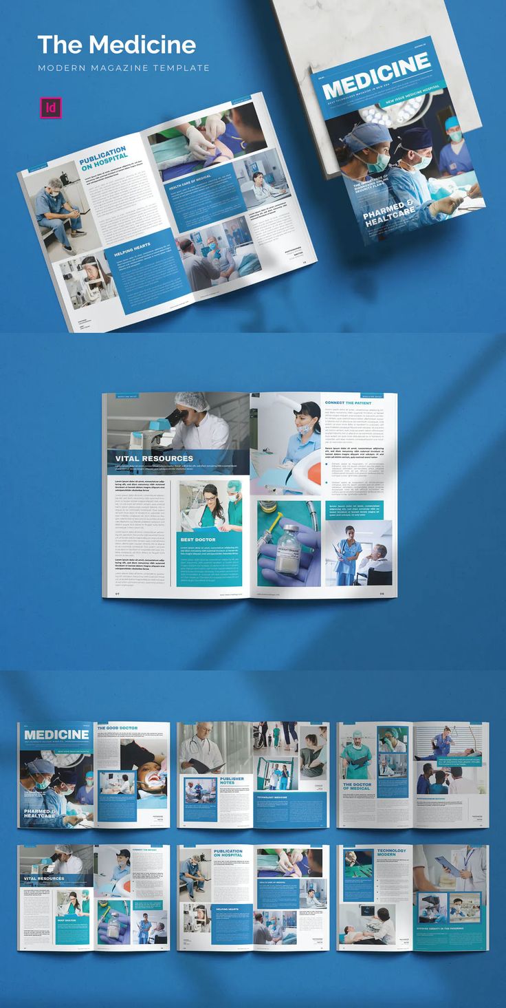 the medical brochure is open and ready to be used as a pamphlet or catalog