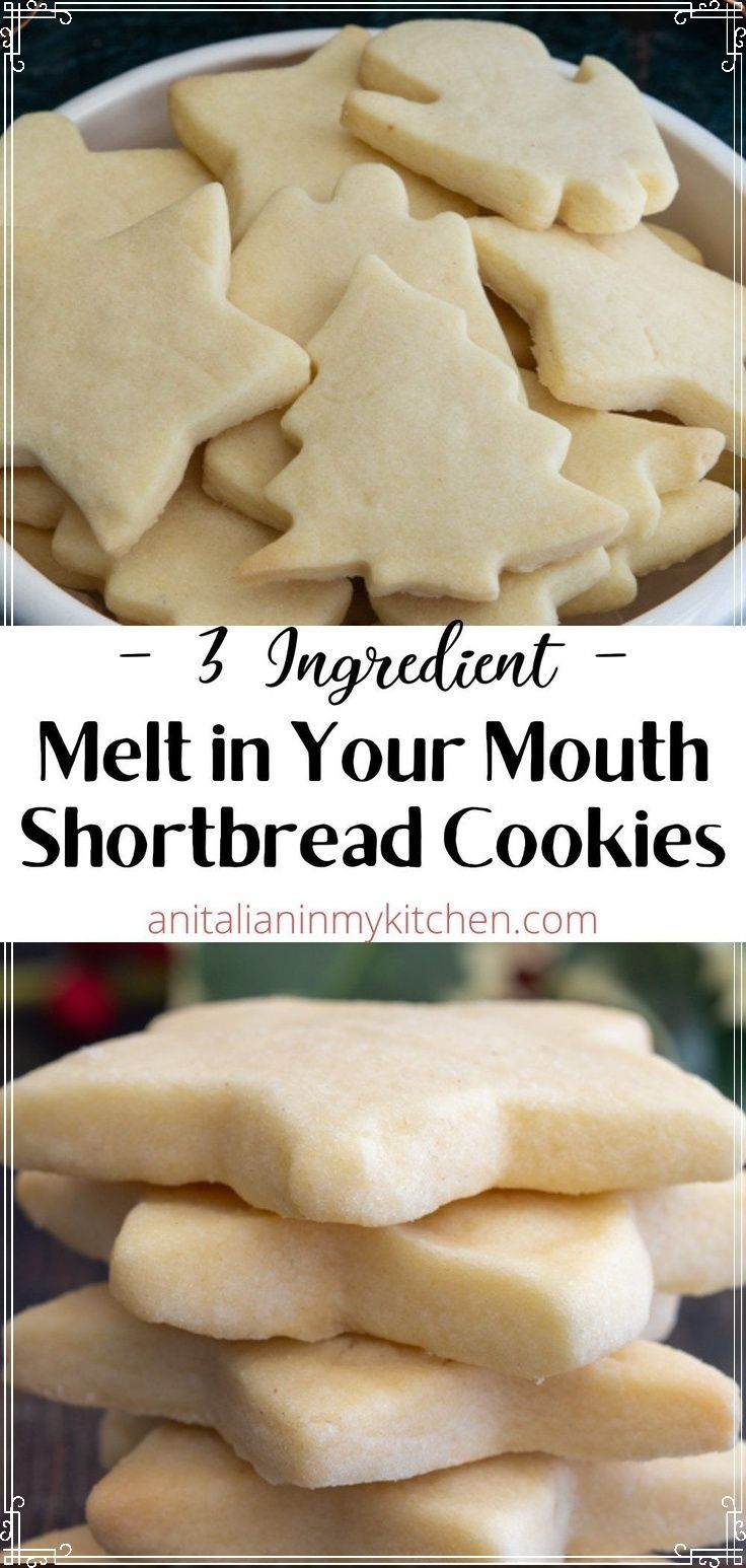 three ingredient melt in your mouth shortbread cookies