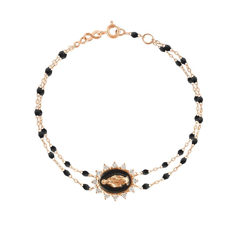 Gigi Clozeau - Madone Supreme Black diamond bracelet, Rose Gold, 6.7 Modern Black Gold Jubilee Bracelet, Luxury Black Gold Classic Bracelet, Luxury Black Diamond Classic Bracelet, Luxury Black Jubilee Chain Bracelet, Luxury Black Diamond Fine Jewelry Bracelet, Rose Gold Diamond Bracelet, Black Diamond Bracelet, Ancient Symbols, Rose Gold Diamonds