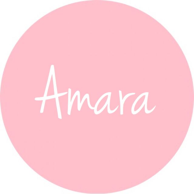 the word anara written in white on a pink circle