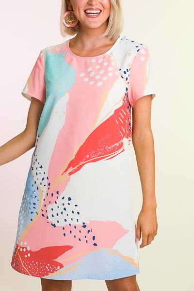 Spring Vacation Dresses With Graphic Print, Blue Door, Beauty Style, My Dream Closet, Abstract Print, Boutique Clothing, Warm Weather, Shift Dress, Cute Dresses