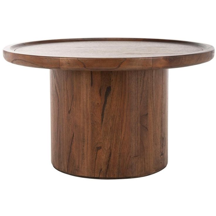 a round wooden table with a glass top on an isolated white background for use as a centerpiece