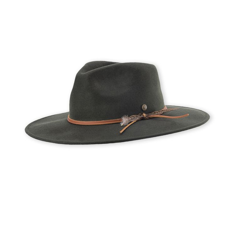 Hudson Wide Brim Hat Wide Brims & Fedoras Pistil Designs Olive Elegant Felt Hat For Travel In Fall, Elegant Felt Hat For Fall Travel, Elegant Curved Brim Felt Hat For Travel, Elegant Felt Hat With Curved Brim For Travel, Elegant Fall Travel Hat, Elegant Wide Brim Felt Hat For Travel, Elegant Leather Felt Hat For Fall, Elegant Leather Hat For Fall, Kentucky Derby Wide Brim Felt Hat