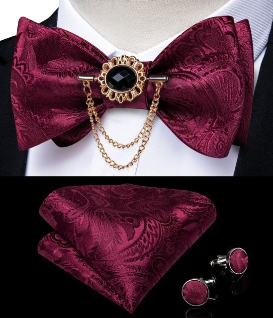 Brand Name: DiBanGuGender: MENStyle: FashionMaterial: SilkTies Type: Bow TieSize: One SizeOrigin: CN(Origin)Pattern Type: PaisleyDepartment Name: AdultItem Type: TiesModel Number: HL-3001-0009Bowtie Type: Self-BowtieBowtie Size: 4.5 x 2.7 inches(11.43 x 6.85cm)For Neck Size: 14"-18"(35cm-46cm) AdjustableStyle1: New fashion bow tie brooch pin setStyle2: wedding bow tieStyle3: business party tuxedo bows Paisley Wedding, Ties Mens Fashion, Men's Athletic Shoes, Wedding Aesthetic, Men Formal, Womens Golf Shoes, Cufflink Set, Men Loafers, Mens Bow Ties