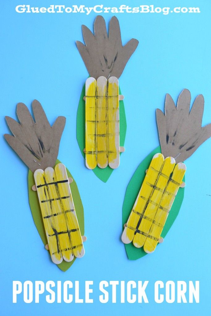 popsicle stick corn on the cob craft for kids