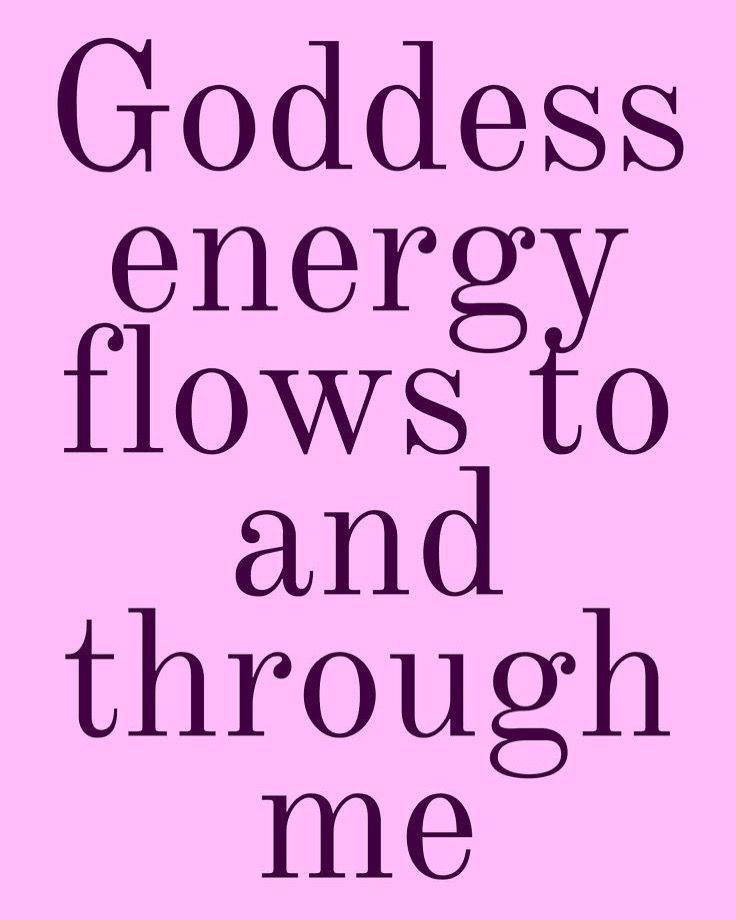 the words godless energy flows to and through me on a pink background with black lettering